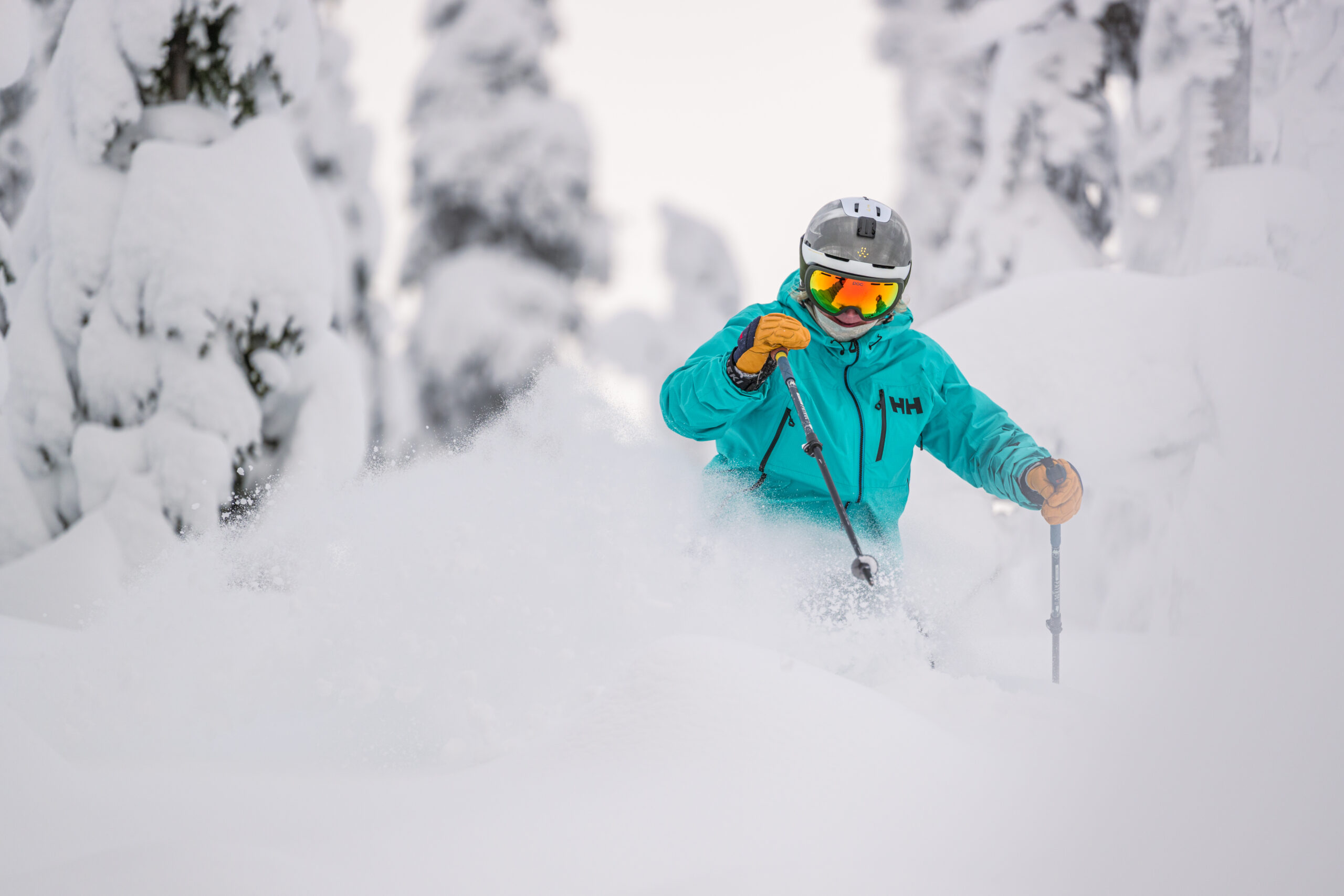 Ski and snowboard instructor trainees on a training day in Canada